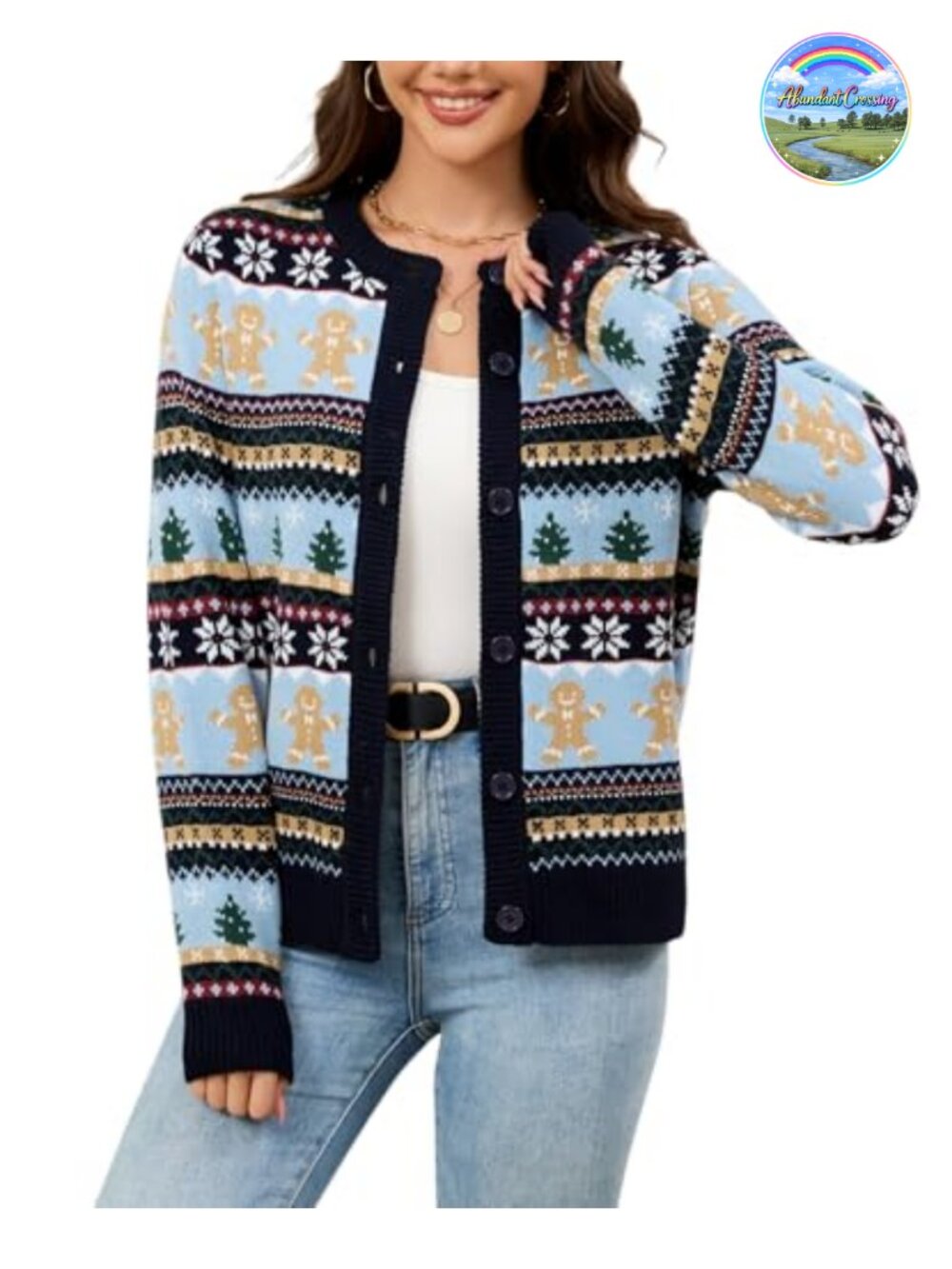 Ugly Christmas Cardigan Sweater Women Fuzzy Knit Long Sleeve Holiday Party